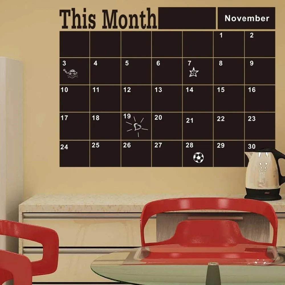 Chalkboard Wall Calendar Sticker