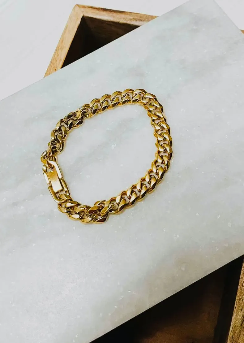 Charlie Chain Gold Bracelet | Water Resistant