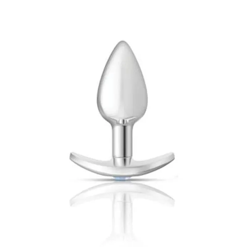 Cheeky Charms Silver Anchor Butt Plug w Clear and Teal Jewel Kit