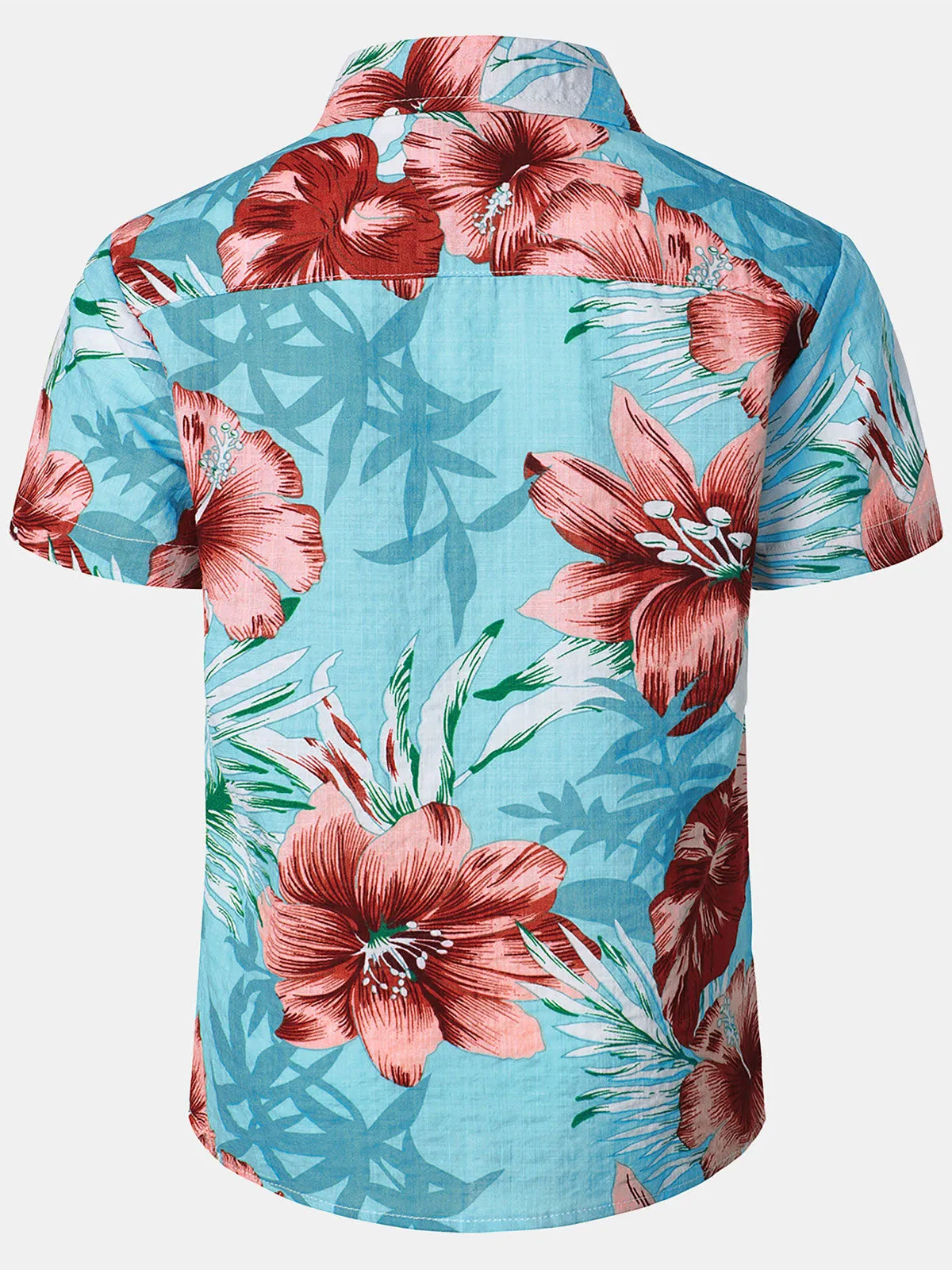 Children's Floral Print Tropical Aloha Holiday Summer Beach Short Sleeve Shirt