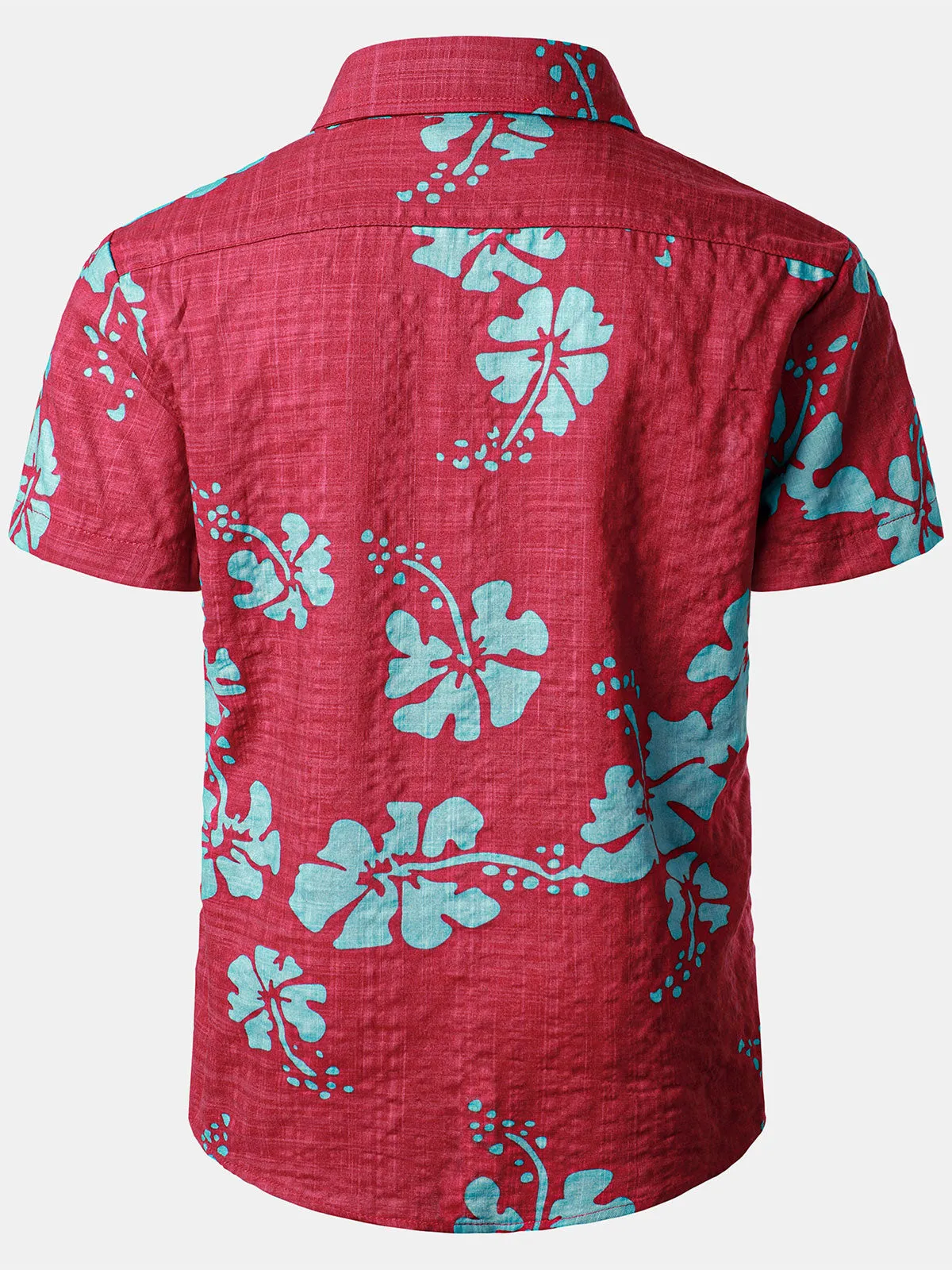 Children's Hawaiian Floral Print Tropical Aloha Holiday Beach Short Sleeve Shirt