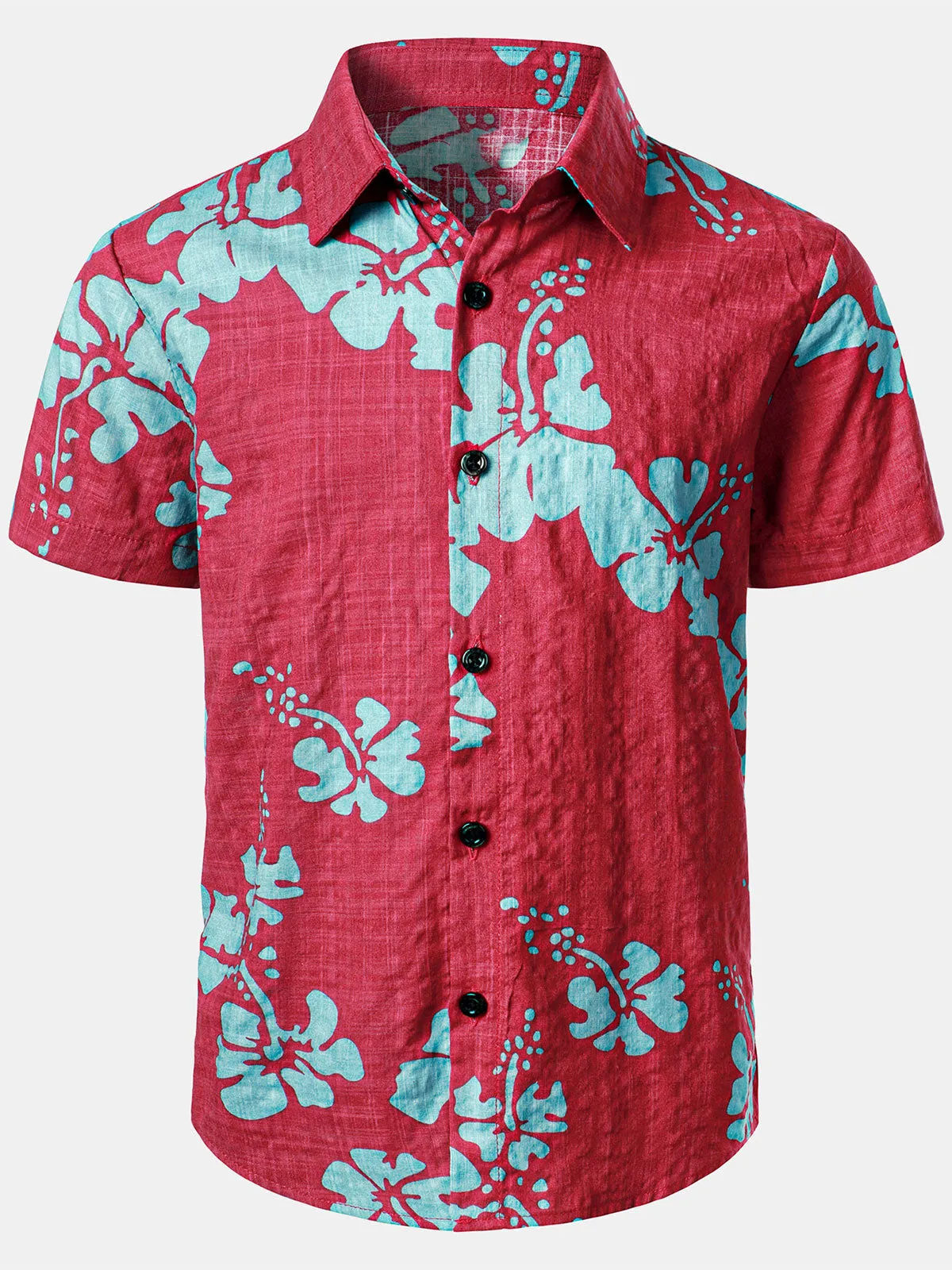 Children's Hawaiian Floral Print Tropical Aloha Holiday Beach Short Sleeve Shirt