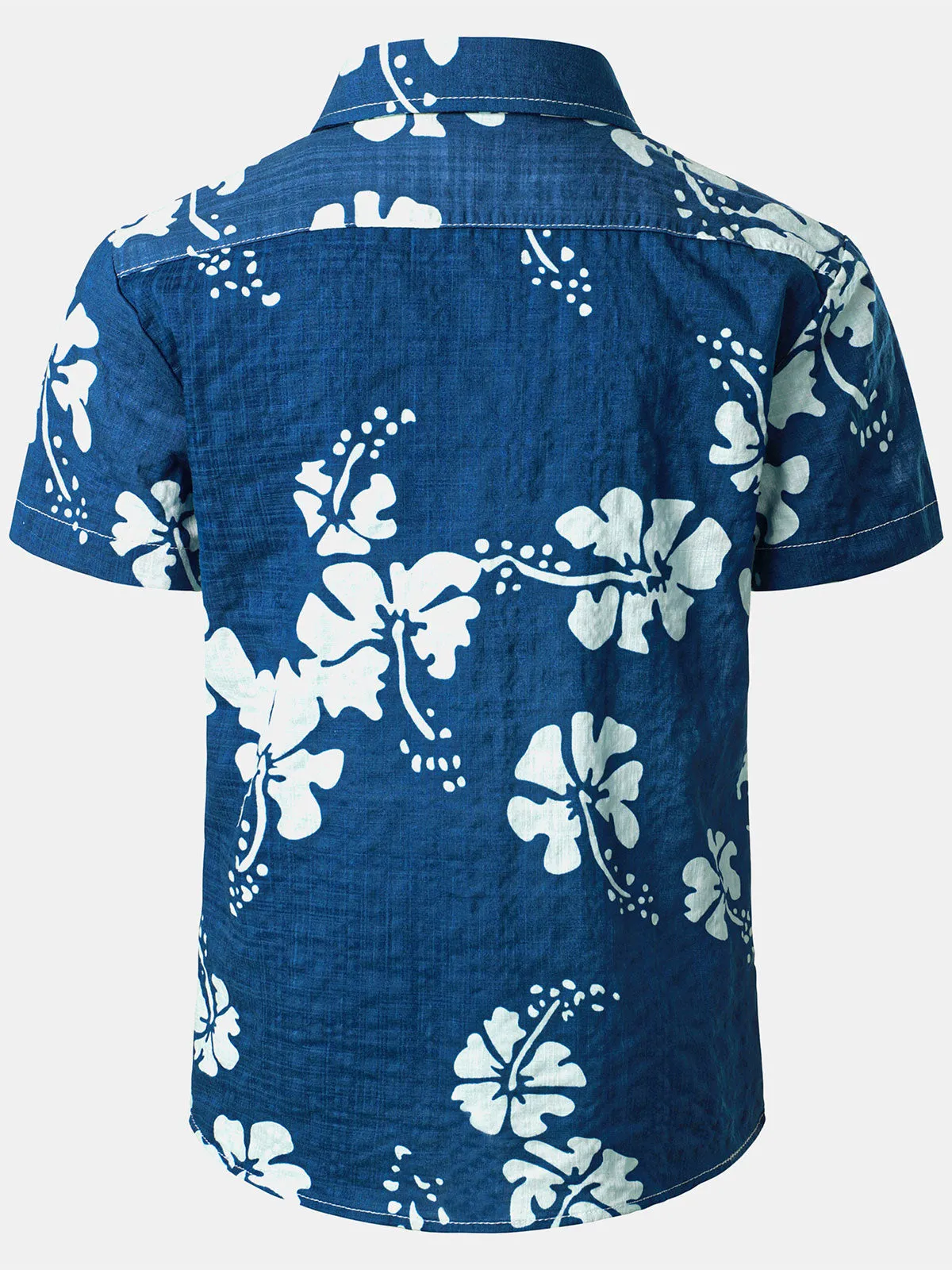 Children's Hawaiian Floral Print Tropical Aloha Holiday Beach Short Sleeve Shirt