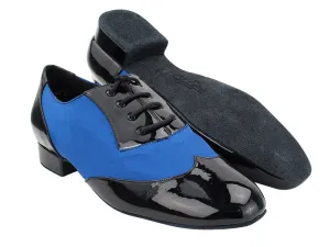 CM100101 Black Patent_F_B_114 Dark Blue Satin_M