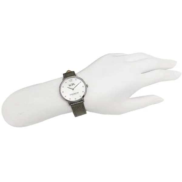COACH Slim Easton Silver Dial Ladies Leather Watch