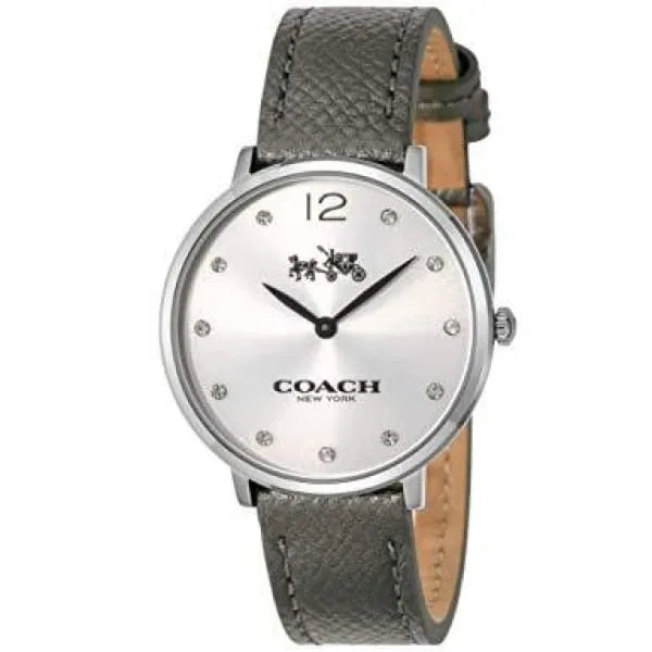 COACH Slim Easton Silver Dial Ladies Leather Watch