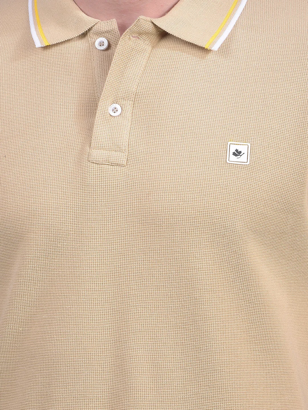 COBB SOLID FAWN POLO NECK T-SHIRT