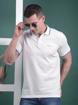 COBB SOLID WHITE POLO NECK T-SHIRT