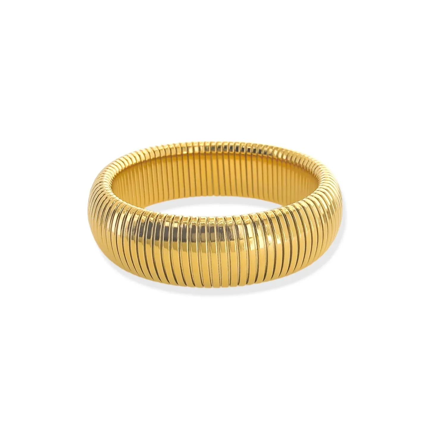 COBRA RIBBED BRACELET - GOLD - WATER RESISTANT