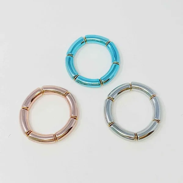 Colored Tube Stretch Bracelet