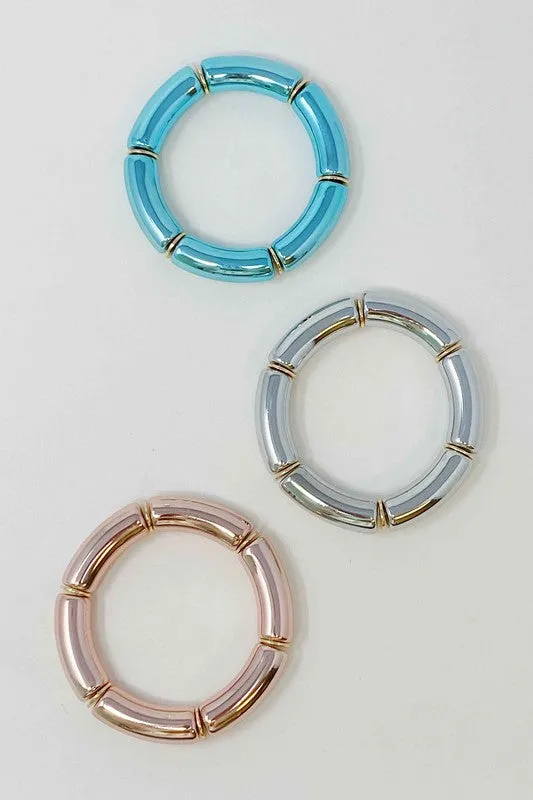 Colored Tube Stretch Bracelet