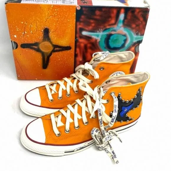 Converse x Come Tees Chuck 70 Shoes Sun Orange Canvas A01762C High Sneakers Men