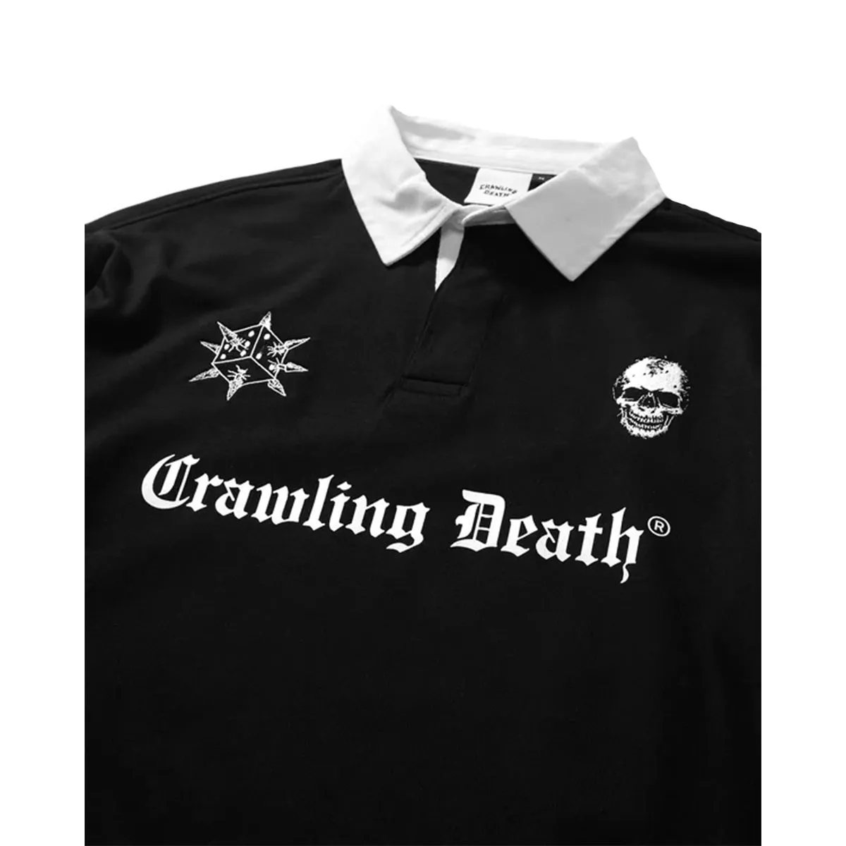 Crawling Death - Spike Dice Rugby Shirt Black