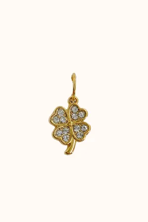 Cubic Four Leaf Charm (Stainless Steel)