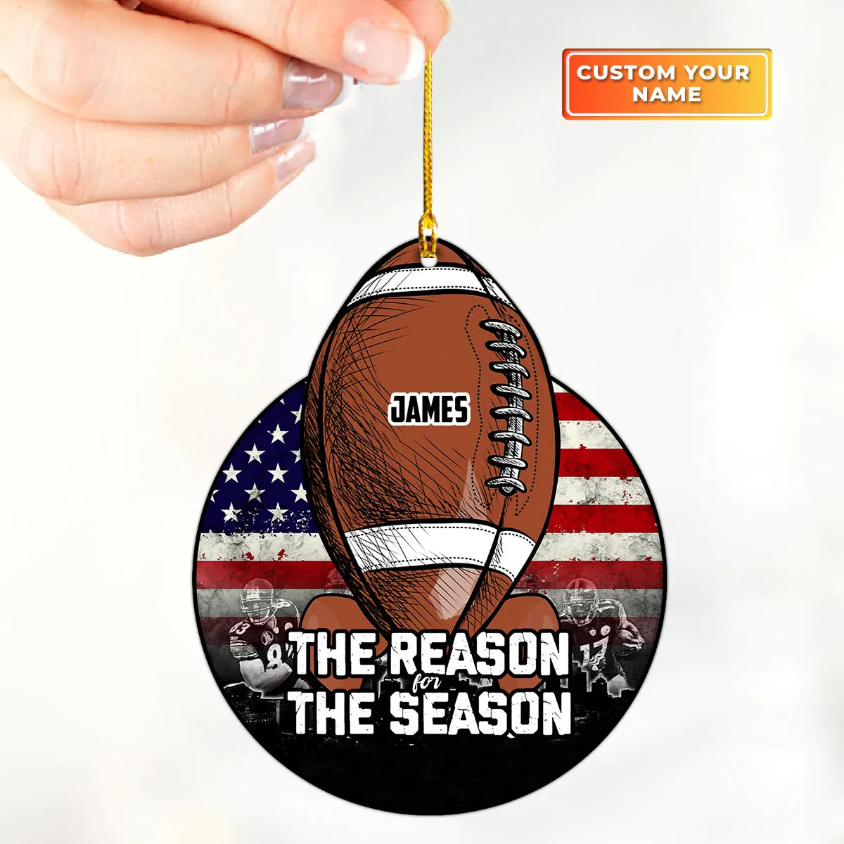 Custom Shape Ornament The Reason For The Season American Football Gift For Thanks Giving Home Decor