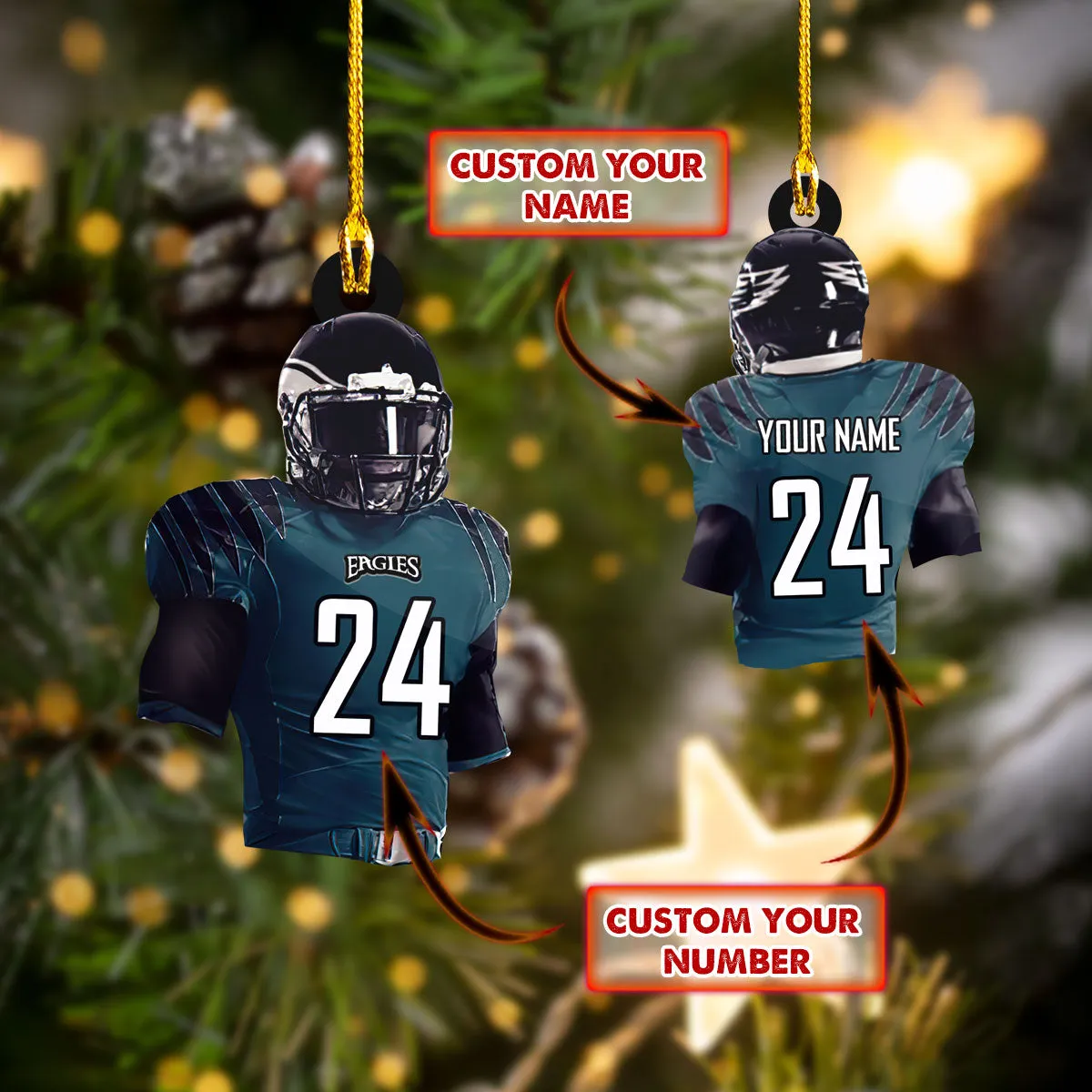 Custom Shaped Ornament - Eagles 3 - 779