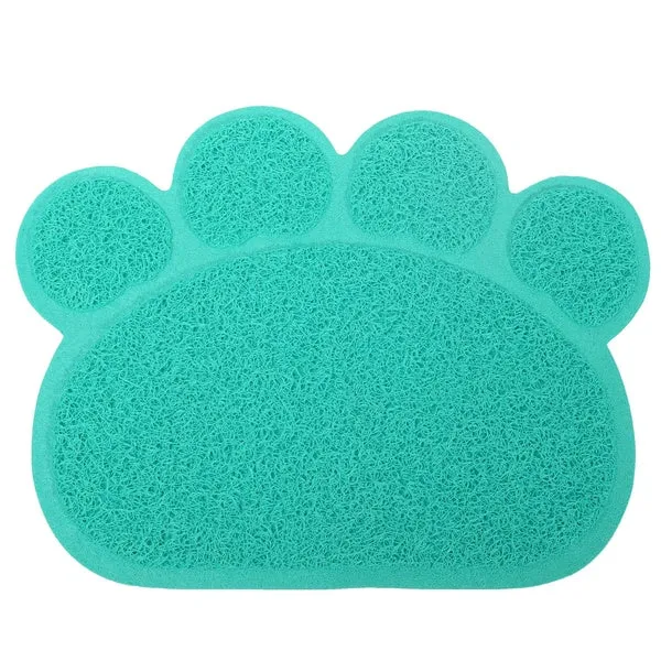 Cute Footprint Pet Dog Cat Puppy PVC Placemat Dish Bowl Feeding Food Mat Litter Tray Wipe Clean Pad
