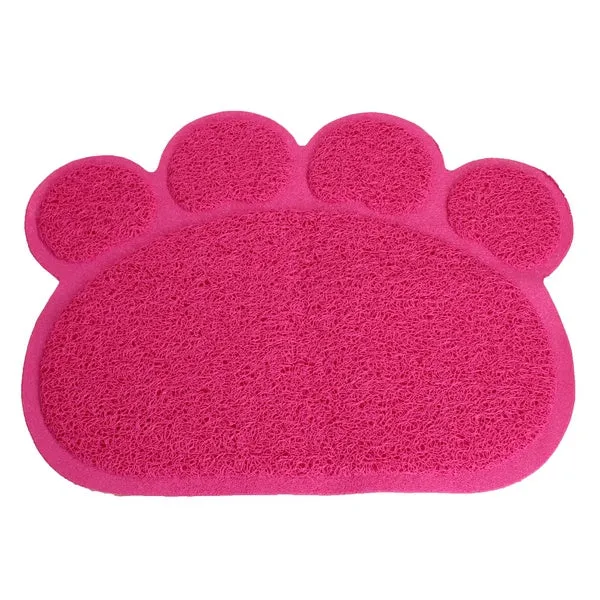 Cute Footprint Pet Dog Cat Puppy PVC Placemat Dish Bowl Feeding Food Mat Litter Tray Wipe Clean Pad
