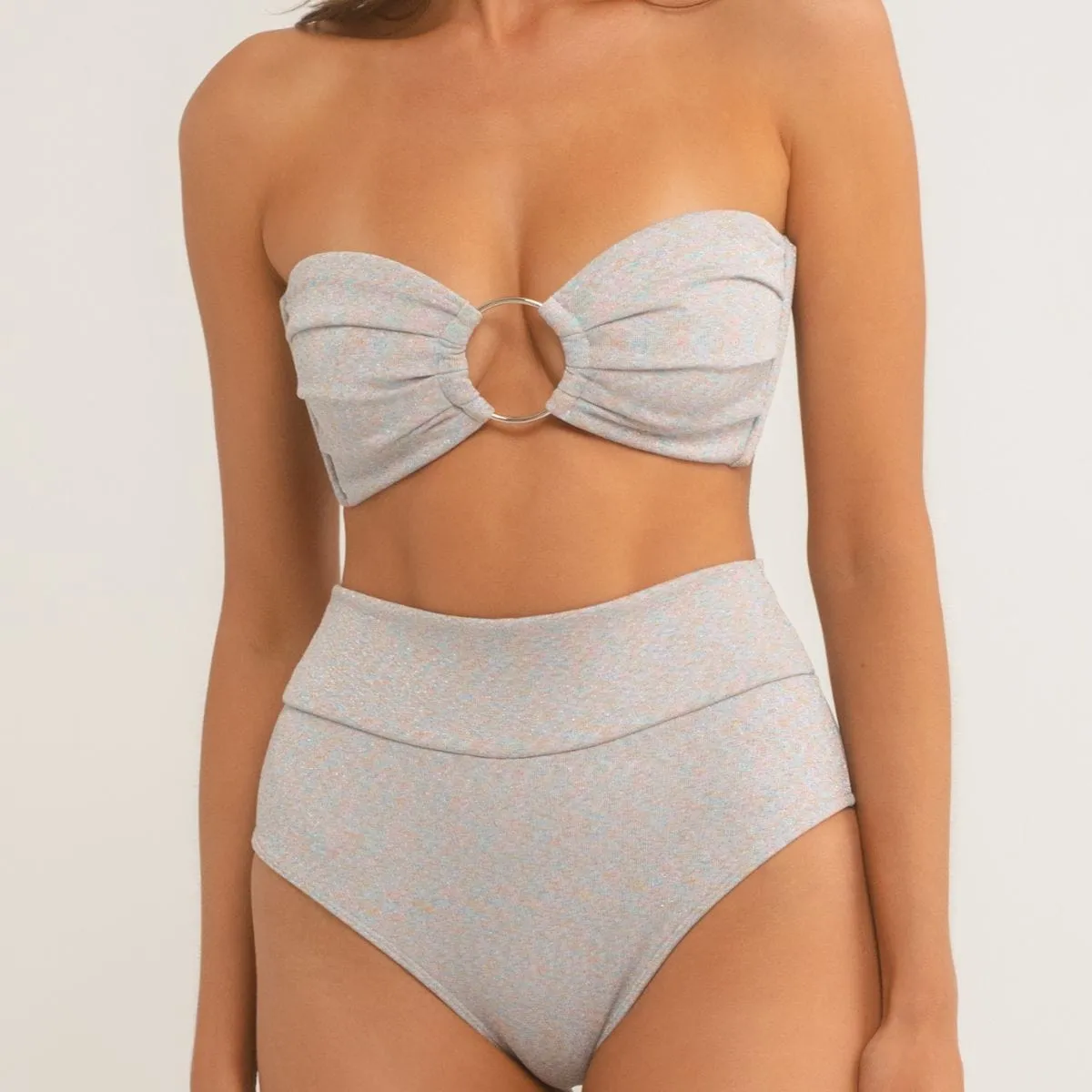 Disco Sparkle Added Coverage High Rise Bikini Bottom