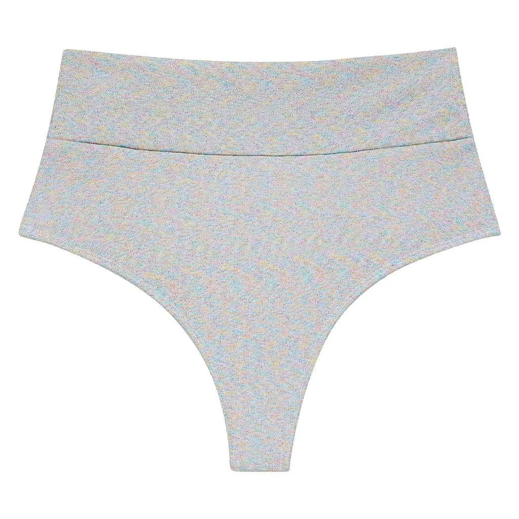 Disco Sparkle Added Coverage High Rise Bikini Bottom