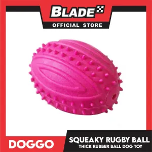 Doggo Squeaky Rugby (Pink) Thick Fiber Rubber Material Pet Toy