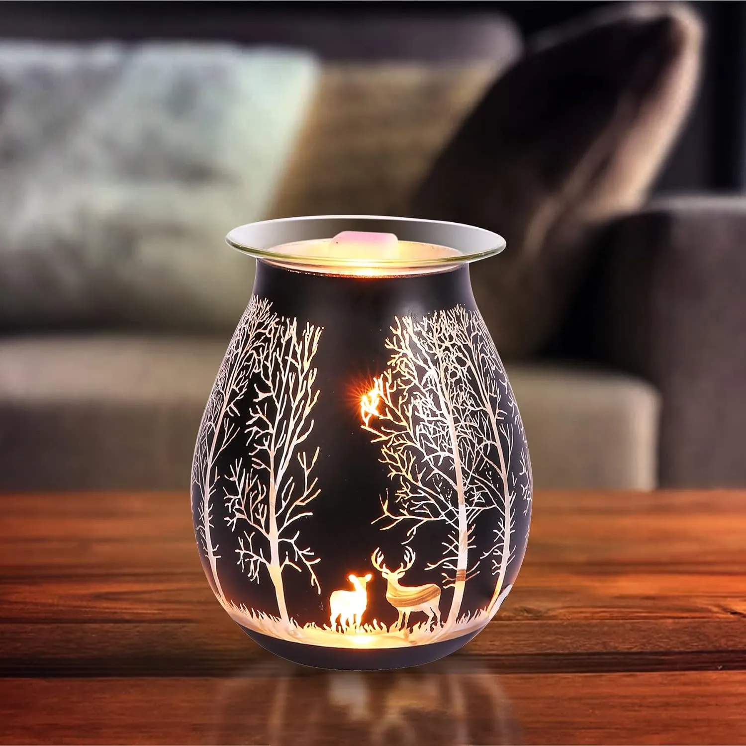 Electric Wax Warmer for Scented Wax Melters,Glass Wax Melt Warmer Black,Warme...