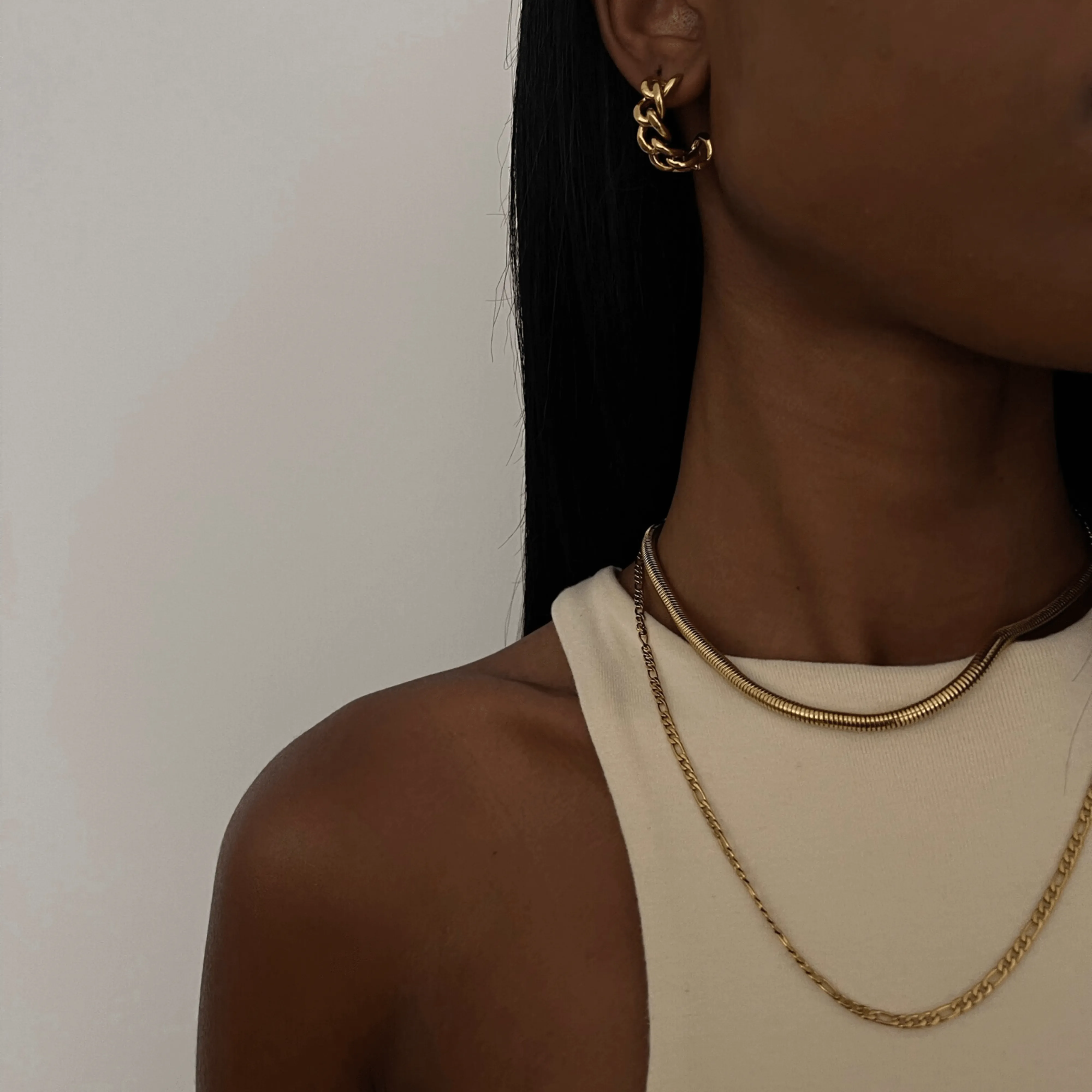 Ellie Vail Water Resistant Jewelry - Braxton Chain Hoop Earring