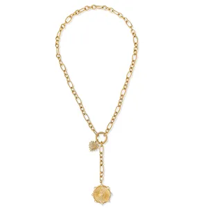 Ellie Vail Water Resistant Jewelry - Linden Toggle Chain Medallion Lariat Necklace
