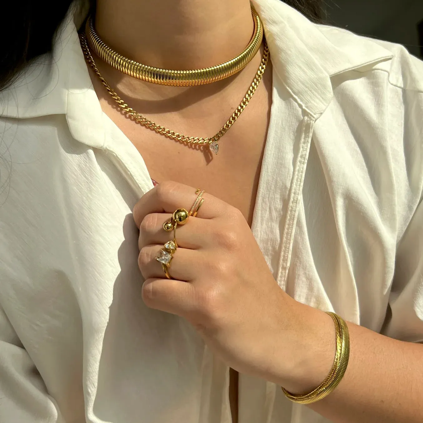 Ellie Vail Water Resistant Jewelry- Makayla Toi et Moi Ring