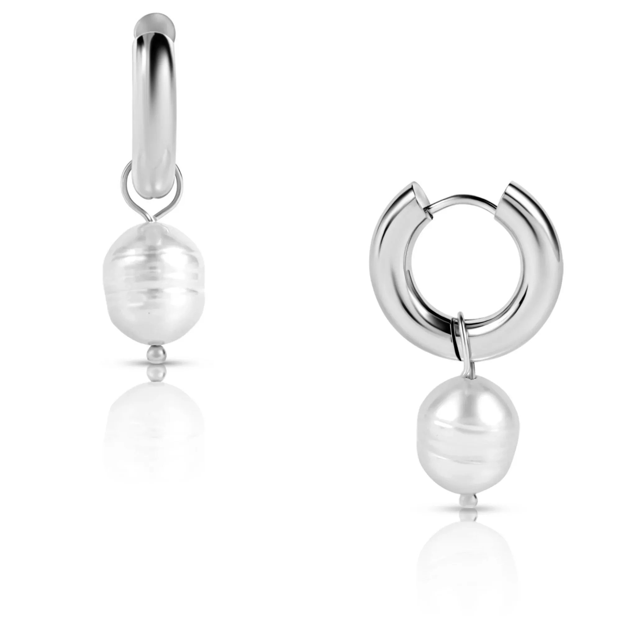 Ellie Vail Water Resistant Jewelry - Melrose Mini Hoop Pearl Earrings