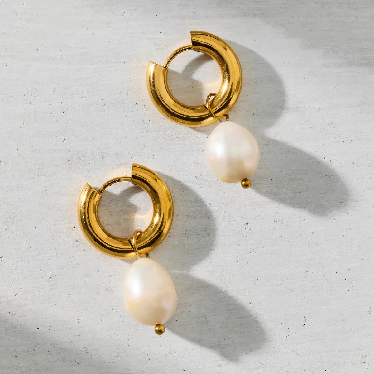 Ellie Vail Water Resistant Jewelry - Melrose Mini Hoop Pearl Earrings