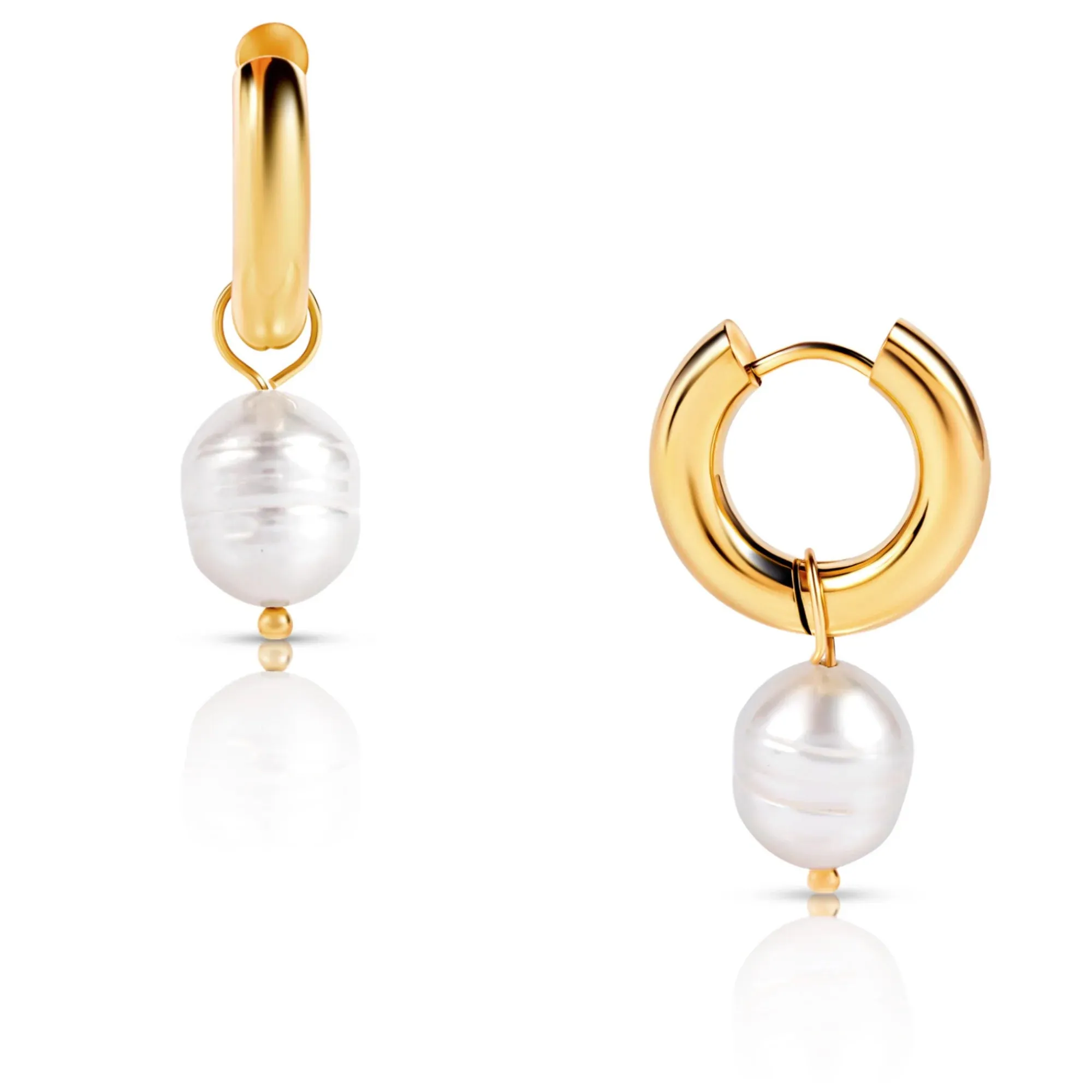 Ellie Vail Water Resistant Jewelry - Melrose Mini Hoop Pearl Earrings