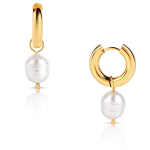 Ellie Vail Water Resistant Jewelry - Melrose Mini Hoop Pearl Earrings