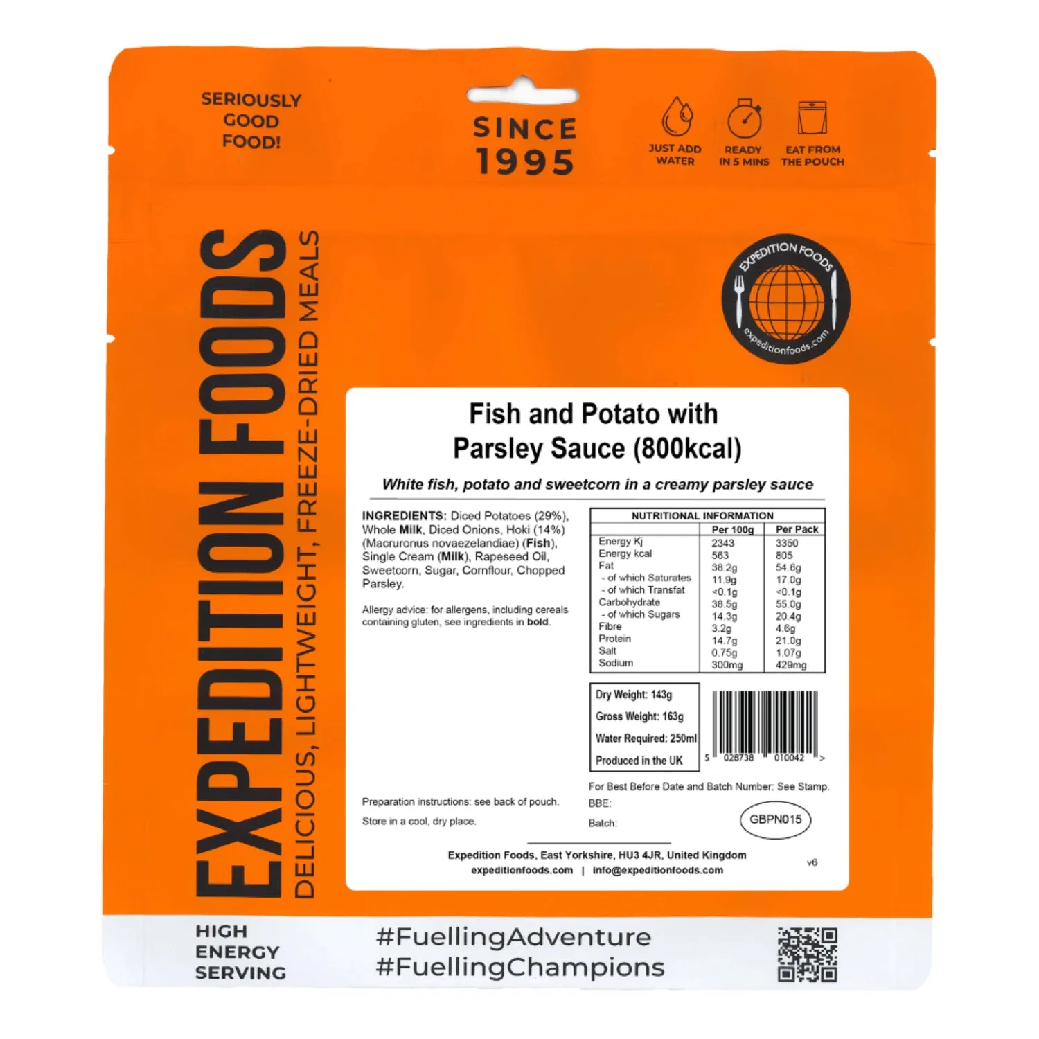 Expedition Foods Fish & Potato with Parsley Sauce (800kcal)