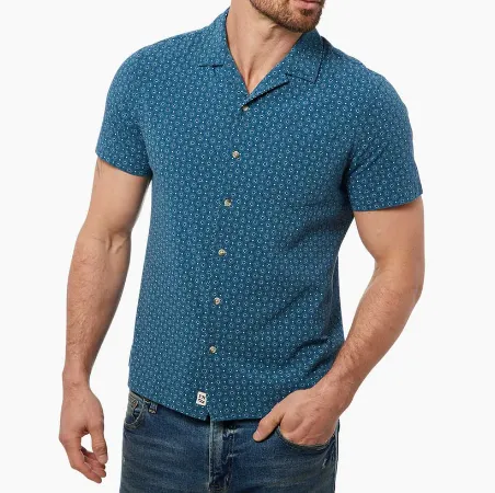 Fair Harbor The Casablanca Camp Shirt - Navy Neptune