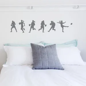 Female Rugby Players Wall Stickers
