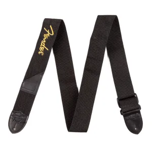 Fender -  2" Black Poly Strap w/ Yellow Fender® Logo