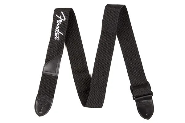 FENDER Fender® 2" Black Poly Strap w/ White Fender® Logo
