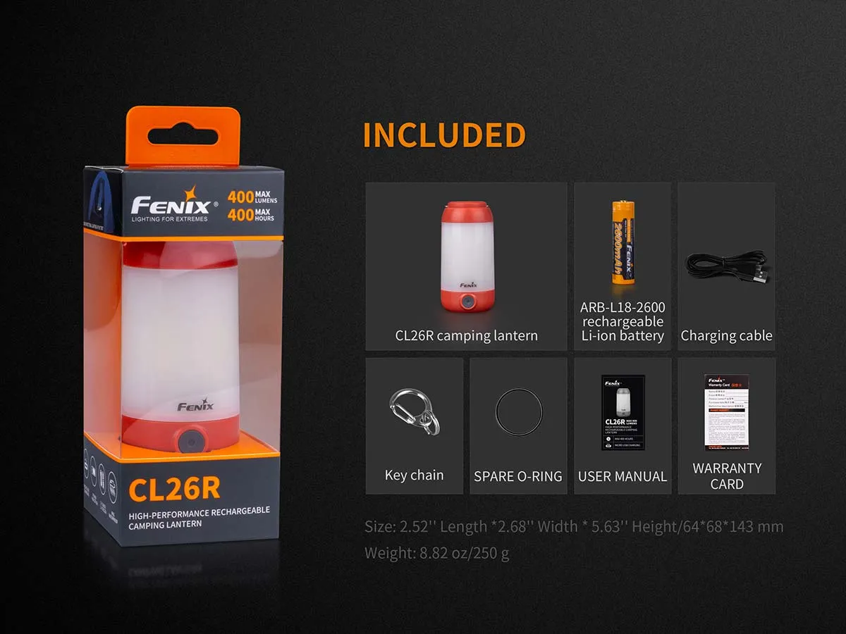 Fenix CL26R High Performance Rechargeable 400 Lumens Camping Lantern