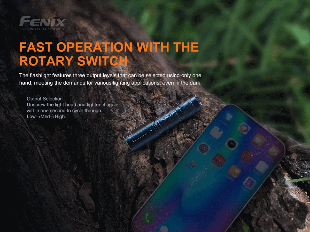 Fenix E01 V2.0 AAA Flashlight 100 Lumens