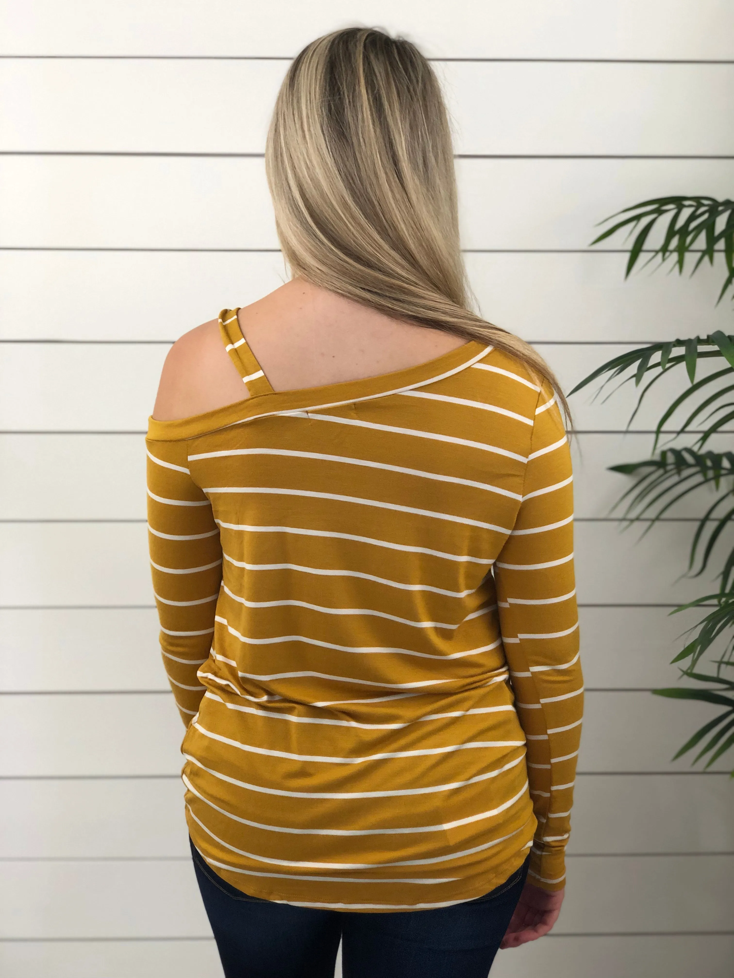 Festival Ready One Shoulder Striped Knot Top
