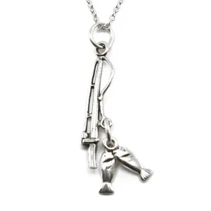 Fishing Pole with Fish Necklace-74391
