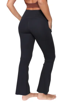 Flared Seam Front City Tights - Black