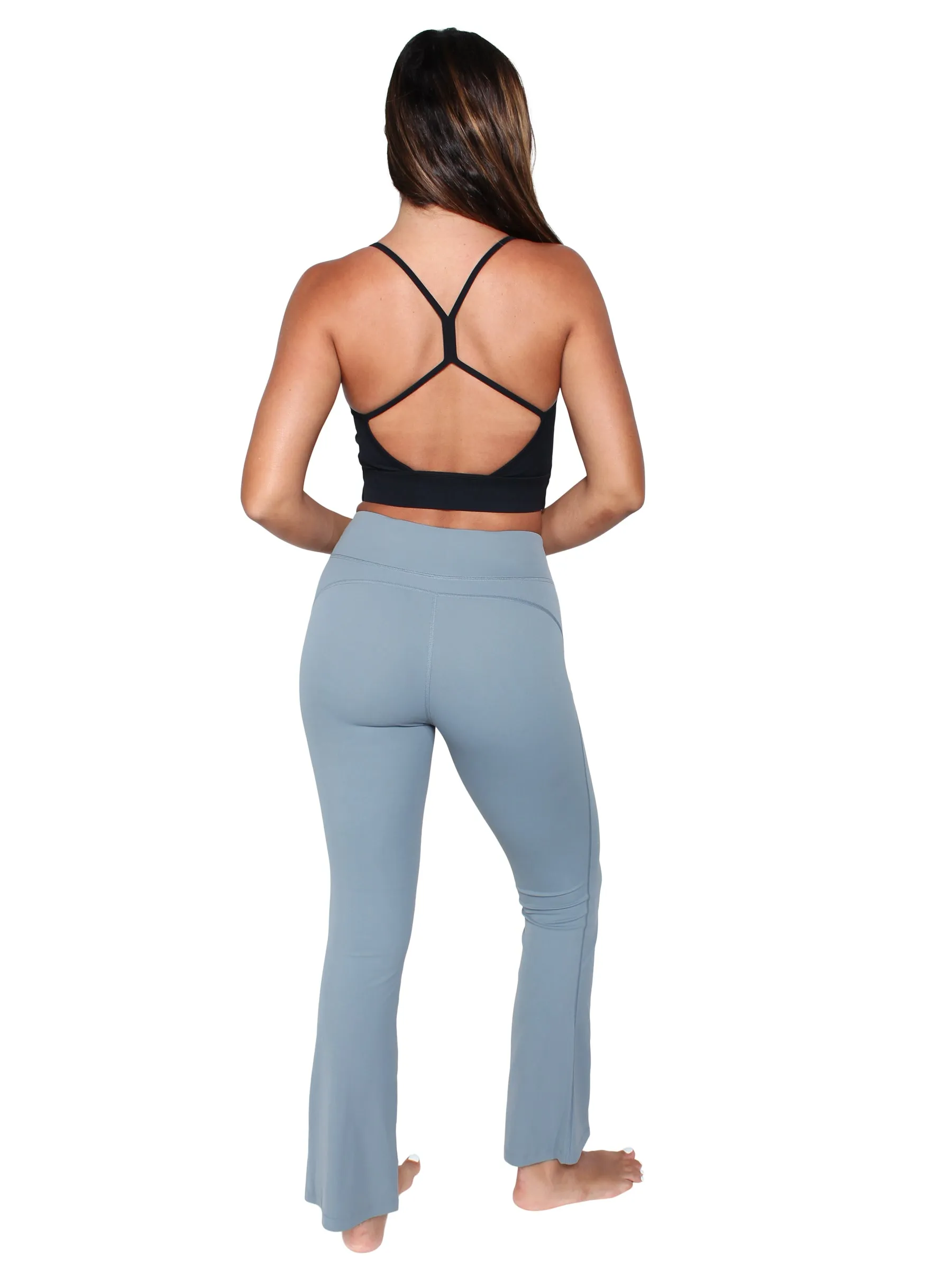 Flared Seam Front City Tights - Lake Blue