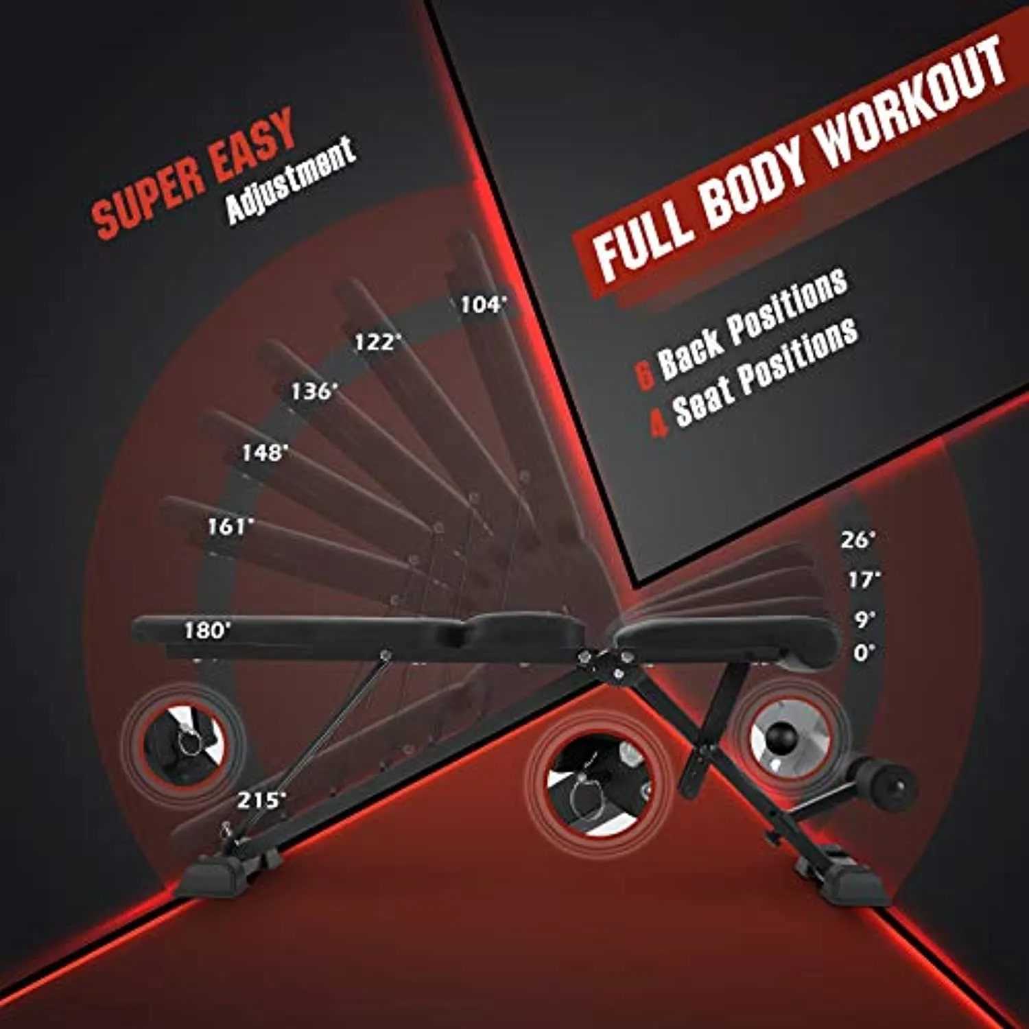 FLYBIRD Adjustable Bench,Utility Weight Bench for Full Body Workout- Multi-Purpose Foldable incline/decline Bench