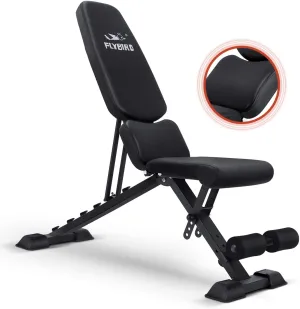 FLYBIRD Adjustable Bench,Utility Weight Bench for Full Body Workout- Multi-Purpose Foldable incline/decline Bench
