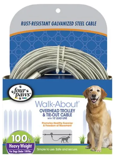 Four Paws Walk-About Overhead Trolley & Cable