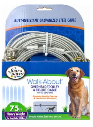 Four Paws Walk-About Overhead Trolley & Cable