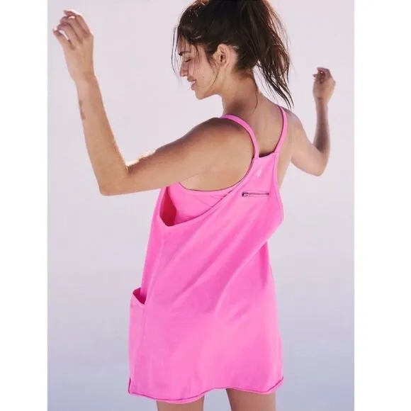 FP Movement Hot Shot Mini Dress Free People Living Magenta Pink Size L