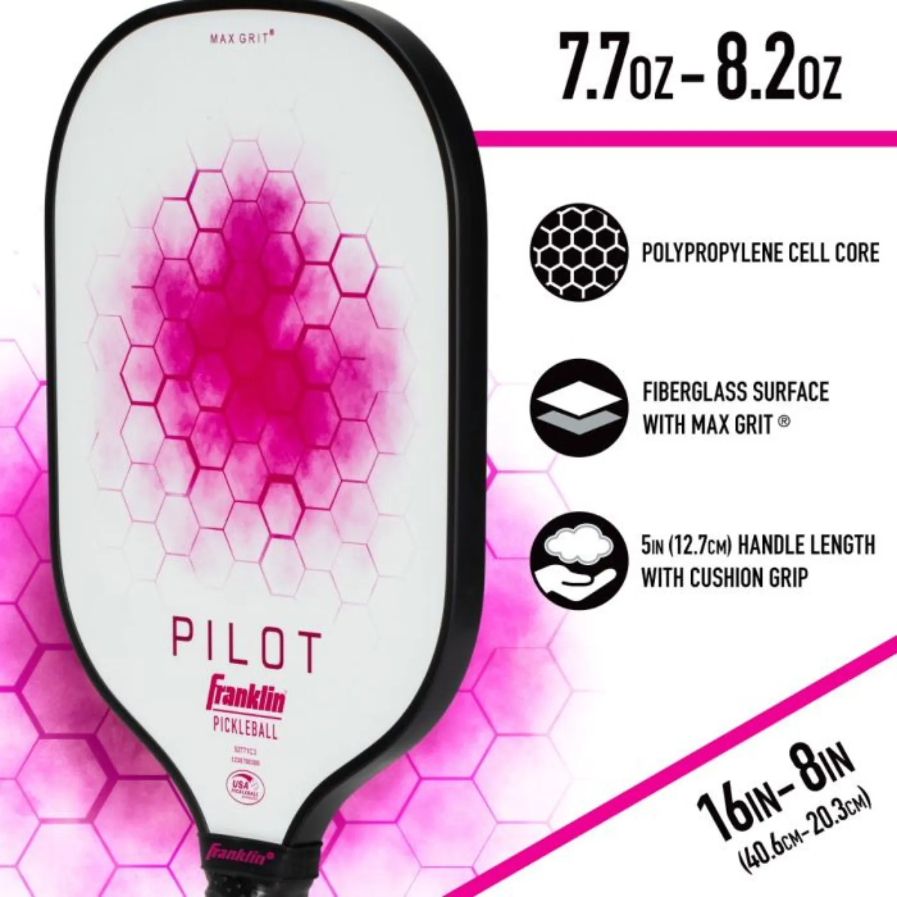 Franklin Pilot Series Fibreglass Pickleball Paddle with Maxgrit